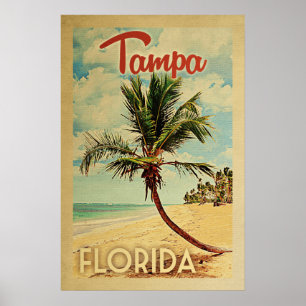 Tampa-Palme-Vintage Reise Poster