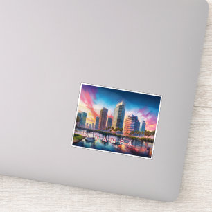 Tampa Skyline Abstrakt Art Aufkleber
