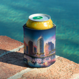 Tampa Skyline Abstrakt Art Dosenkühler