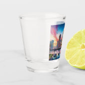 Tampa Skyline Abstrakt Art Schnapsglas (Links)