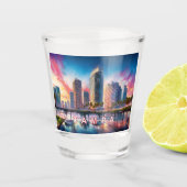 Tampa Skyline Abstrakt Art Schnapsglas (Vorderseite)