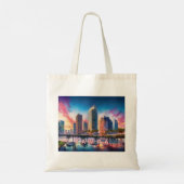 Tampa Skyline Abstrakt Art Tragetasche (Rückseite)