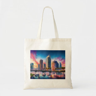 Tampa Skyline Abstrakt Art Tragetasche