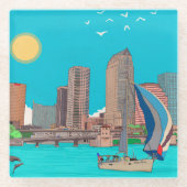 Tampa Skyline Florida USA Glasuntersetzer (Vorderseite)