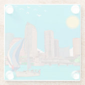 Tampa Skyline Florida USA Glasuntersetzer (Rückseite)