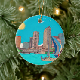 Tampa Skyline Florida USA Keramik Ornament