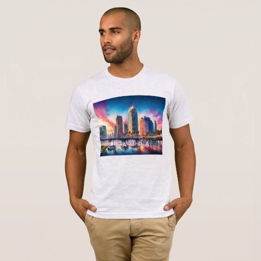 Tampa Skyline Graffiti Art T-Shirt (Vorne ganz)