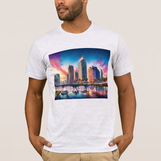 Tampa Skyline Graffiti Art T-Shirt (Vorderseite)