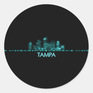 Tampa Skyline Runder Aufkleber