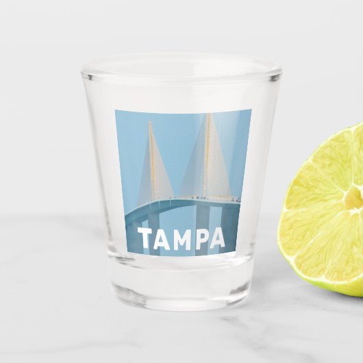 Tampa, Skyway-Foto von Florida Schnapsglas (Vorderseite)