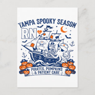 Tampa Spooky Season Piraten Kürbisse Patientenvers Postkarte