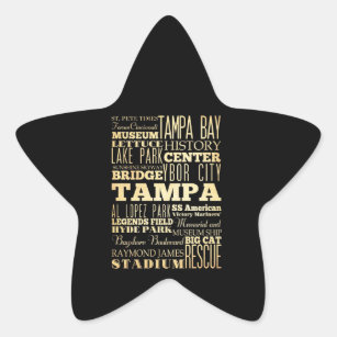 Tampa-Stadt der Florida-Staats-Typografie-Kunst Stern-Aufkleber