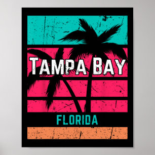 Tampa und Florida Urlaubs-Souvenir Surfen Vintage Poster
