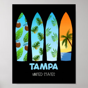 Tampa Vereinigte Staaten Surfen Surfboard Poster