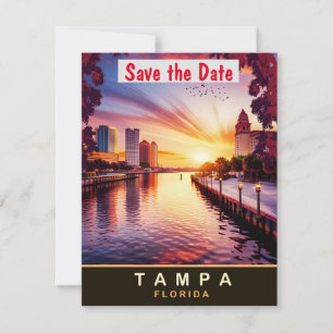 Tampa Waterfront, Florida, Travel Postcard Save The Date