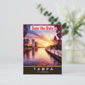 Tampa Waterfront, Florida, Travel Postcard Save The Date (Stehend Vorderseite)