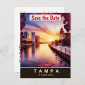 Tampa Waterfront, Florida, Travel Postcard Save The Date (Vorne/Hinten)