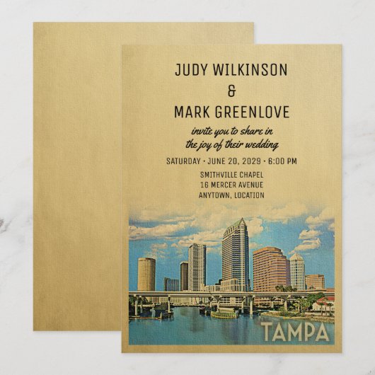 Tampa Wedding Einladung Florida (Vorne/Hinten)