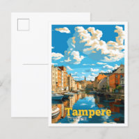 Tampere Finnland Vintage Illustration