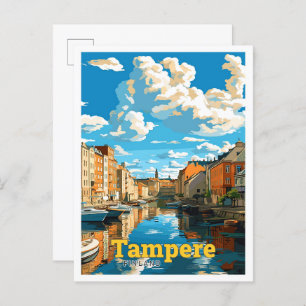 Tampere Finnland Vintage Illustration Postkarte