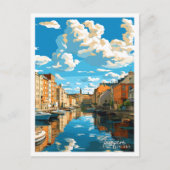 Tampere Finnland Vintage Illustration Postkarte (Vorderseite)