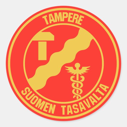 Tampere-RundEmblem Runder Aufkleber (Vorderseite)