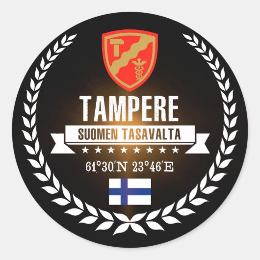 Tampere Runder Aufkleber (Vorderseite)
