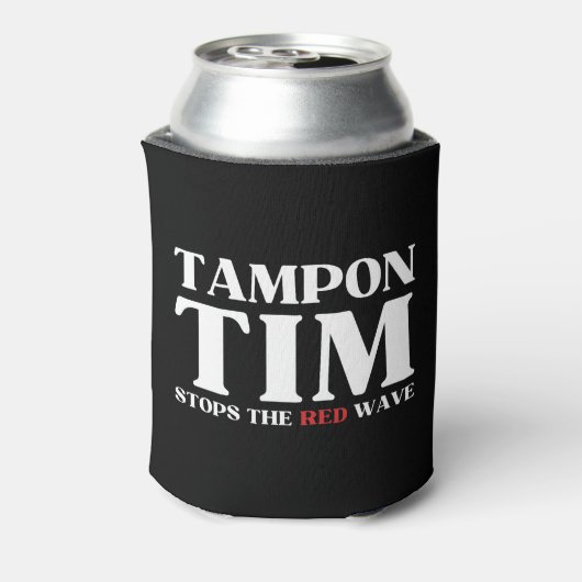Tampon Tim wird die Red Wave-Tim Walz 2024 stoppen Dosenkühler (Kanne Rückseite)
