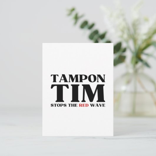 Tampon Tim wird die Red Wave-Tim Walz 2024 stoppen Postkarte (Stehend Vorderseite)