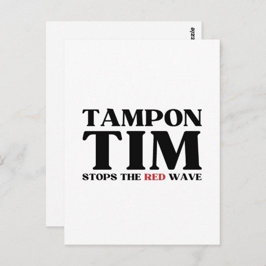 Tampon Tim wird die Red Wave-Tim Walz 2024 stoppen Postkarte (Vorne/Hinten)