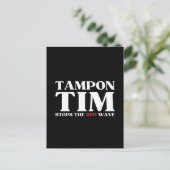 Tampon Tim wird die Red Wave-Tim Walz 2024 stoppen Postkarte (Stehend Vorderseite)