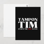 Tampon Tim wird die Red Wave-Tim Walz 2024 stoppen Postkarte (Vorne/Hinten)