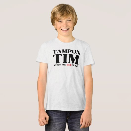 Tampon Tim wird die Red Wave-Tim Walz 2024 stoppen Tri-Blend Shirt (Vorderseite voll)