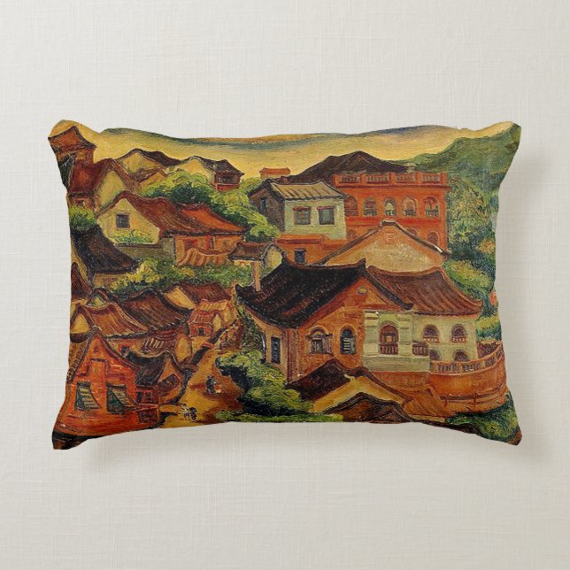 Tamsui & Chen Cheng-Po/Taiwan Vintage Kunst Dekokissen (Vorderseite)