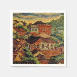 Tamsui & Chen Cheng-Po/Taiwan Vintage Kunst Serviette