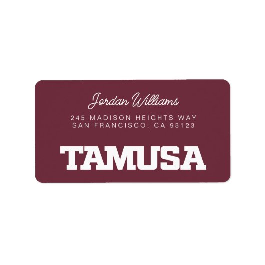 TAMUSA ADRESSAUFKLEBER (Vorne)