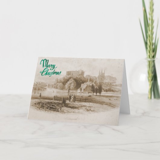 Tamworth Castle & Mill Weihnachtskarte Feiertagskarte (Vorderseite)