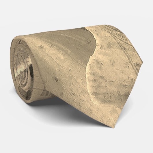 Tan abstrakte Blätter Krawatte (Gerollt)
