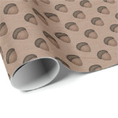 Tan Acorn Wrapping Paper Geschenkpapier (Rolleneckpunkt)