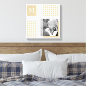 Tan Add your Foto Gingham Modern Brown Monogram Leinwanddruck (Insitu (Schlafzimmer))
