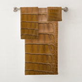 Tan Alligator Pattern-Wohngestaltung Badhandtuch Set (Insitu)