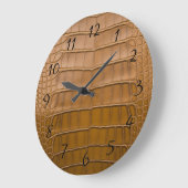 Tan Alligator Pattern-Wohngestaltung Große Wanduhr (Winkel)