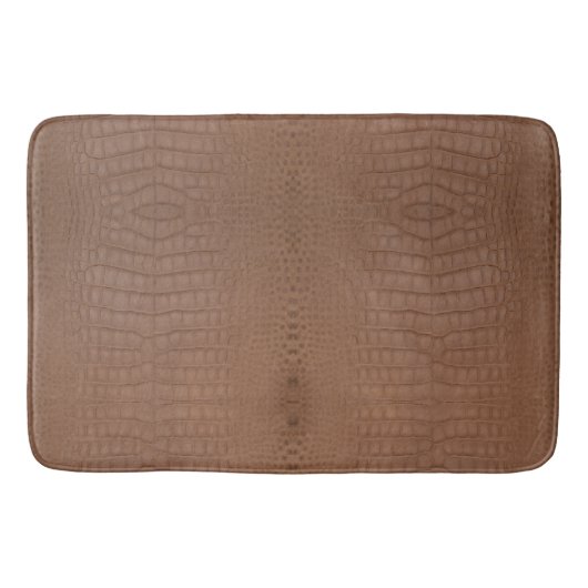 Tan Alligator Textur Print Badematte (Vorderseite)