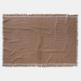 Tan Alligator Textur Print Decke