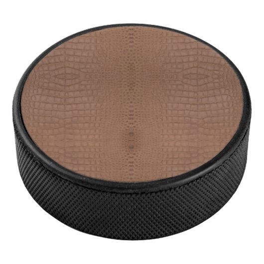 Tan Alligator Textur Print Eishockey Puck (3/4)