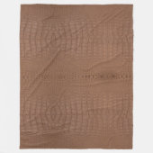 Tan Alligator Textur Print Fleecedecke (Vorderseite)