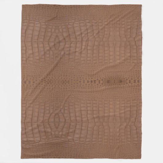 Tan Alligator Textur Print Fleecedecke (Vorderseite)