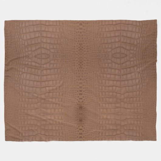 Tan Alligator Textur Print Fleecedecke (Vorderseite (Horizontal))