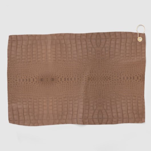 Tan Alligator Textur Print Golfhandtuch (Horizontal)