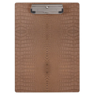Tan Alligator Textur Print Klemmbrett